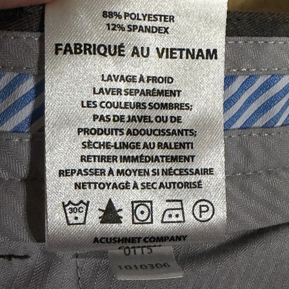 FootJoy Performance Midweight Flat Front Golf Pants Gray Men's Size 38 x 32 - Picture 6 of 10